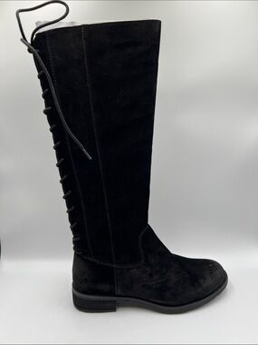 Sofft Sharnell II Aqua tall knee high boots black suede riding zipper new 8.5